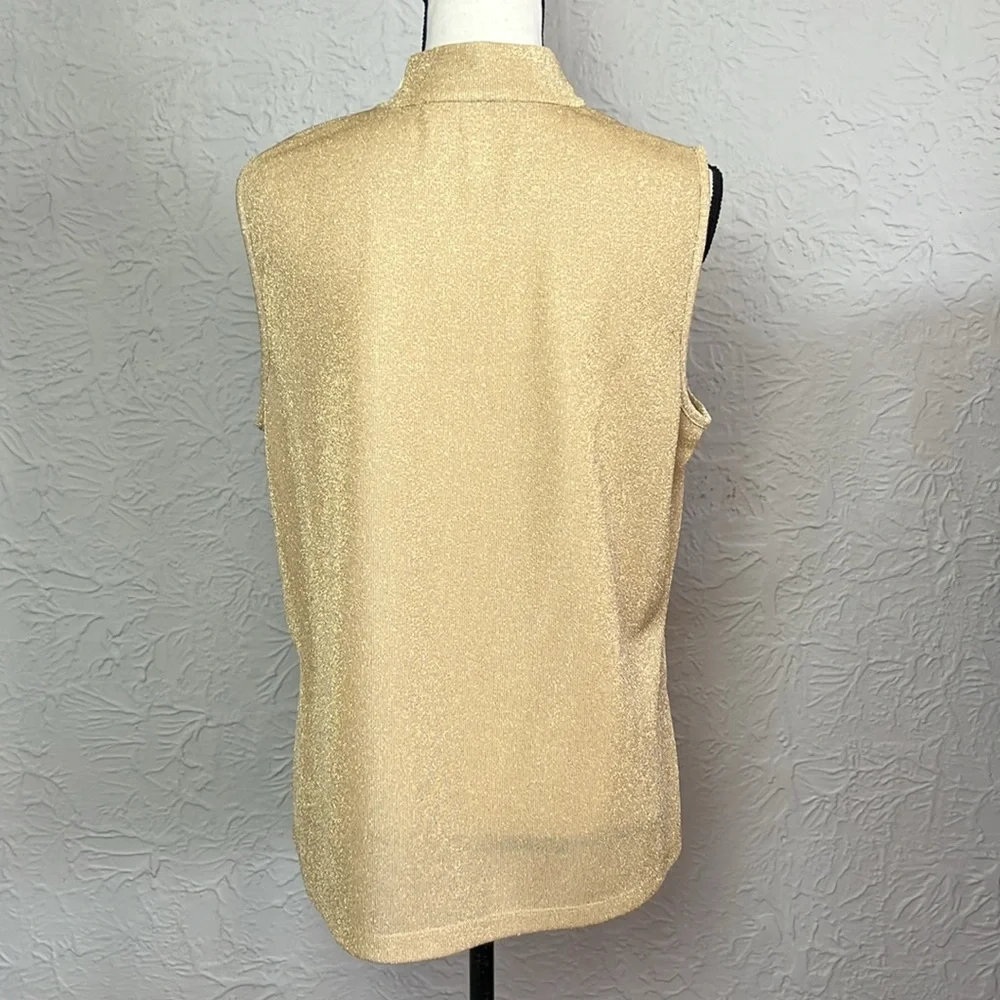 St. John Sport by Marie Gray Shimmery Mock Neck Sleeveless Top - Picture 3 of 8